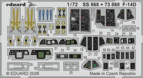 Eduard Accessories F-14D for Tamiya - komplett feljavító csomag (BIG ED)