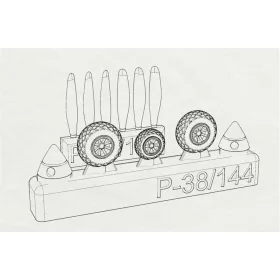   Brengun P-38 Wheels -proppelers (Fujimi kit) - kerekek és légcsavarok