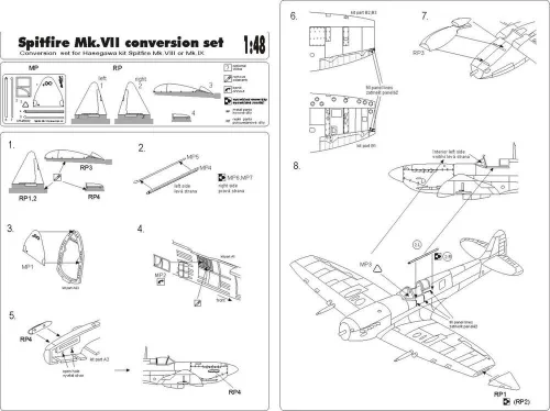Brengun Spitfire Mk VII conversion set - átalakító készlet