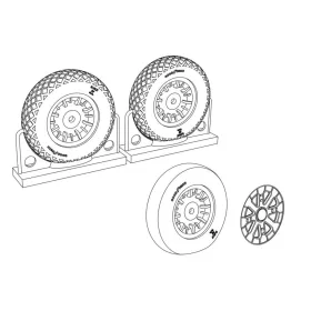   Brengun F4U Corsair Diamond Thread Wheels set - kerékkészlet gyémántmintás futófelülettel