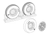 Brengun F4U Corsair Block Thread Wheels set - kerékkészlet blokkos futófelülettel