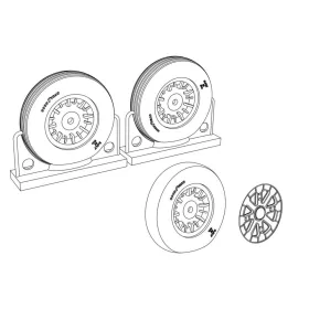   Brengun F4U Corsair Ribbed Thread Wheels set - kerékkészlet bordázott futófelülettel