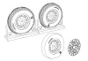 Brengun F4U Corsair Ribbed-Diamond Thread Wheels set - kerékkészlet gyémántmintás futófelülettel