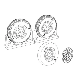   Brengun F4U Corsair Ribbed-Diamond Thread Wheels set - kerékkészlet gyémántmintás futófelülettel