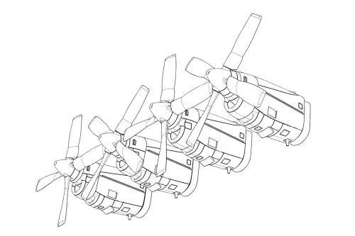 Brengun C-130 E-H engine set (Italeri kit) - motorkészlet