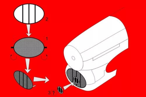 Brengun Typhoon air intake mesh (Airfix) - légbeömlő-védőrácsok
