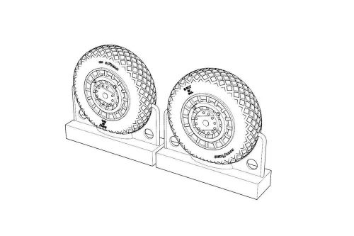 Brengun F4U Corsair Diamond Thread Wheels set - kerékkészlet gyémántmintás futófelülettel