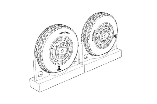 Brengun F4U Corsair Block Thread Wheels set - kerékkészlet blokkos futófelülettel