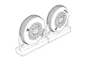 Brengun F4U Corsair Late Ribbed Thread (late '50s) Wheels set - F4U Corsair – késői, bordázott futófelületű kerékkészlet (1950-es évek vége)