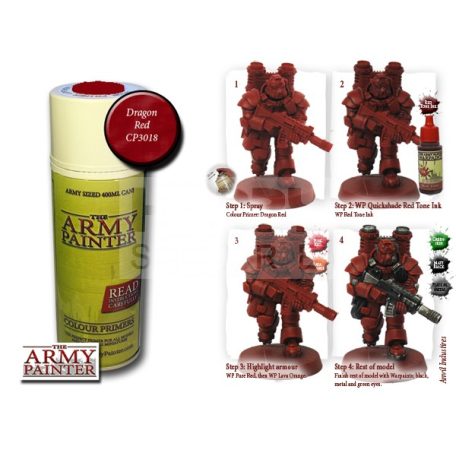 The Army Painter Colour Primer - Dragon Red alapozó Spray CP3018