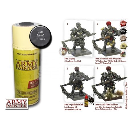 The Army Painter Colour Primer - Gun Metal alapozó Spray CP3025