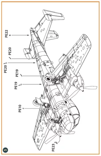 Clear Prop Accessories OV-1 A/JOV-1A Mohawk PE parts and painting mask for CP kits - fotómaratott részletező készlet és festőmaszkok