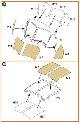 Clear Prop Accessories OV-1 A/JOV-1A Mohawk PE parts and painting mask for CP kits - fotómaratott részletező készlet és festőmaszkok