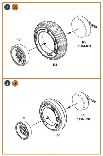 Clear Prop Accessories Lynx wheel set for Revell kits - kerékkészlet