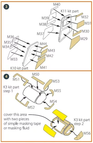 Clear Prop Accessories CH-54 painting mask for ICM kit 53054 - kabin- és ablakmaszk, ICM 53054 maketthez