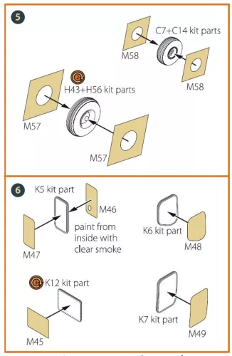 Clear Prop Accessories CH-54 painting mask for ICM kit 53054 - kabin- és ablakmaszk, ICM 53054 maketthez