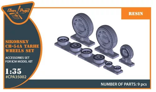 Clear Prop Accessories CH-54A Tarhe wheel set for ICM kits - kerékkészlet