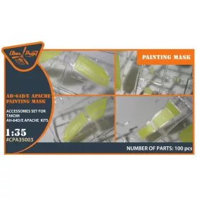   Clear Prop Accessories AH-64D/E Apache painting mask for TAKOM kit - kabin- és ablakmaszk