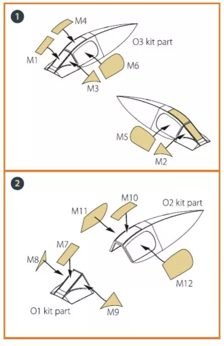 Clear Prop Accessories XA2D-1 Skyshark painting mask for CP kit CP4802 - kabin- és ablakmaszk, Clear Prop CP4802 maketthez