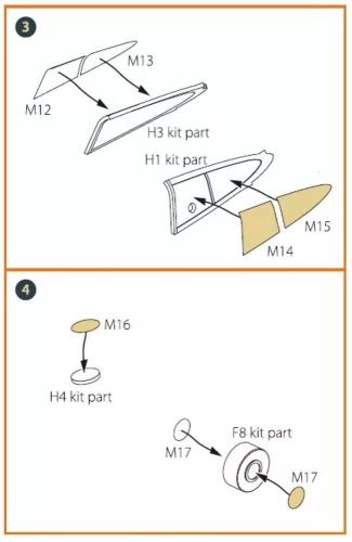 Clear Prop Accessories Hawk H-75 N/O for CP kit painting mask for CP kits CP4803/CP4804 - kabin- és ablakmaszk, Clear Prop CP4803/CP4804 maketthez