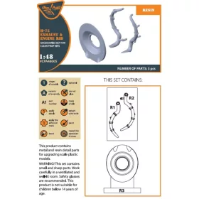   Clear Prop Accessories Hawk H-75 M/N/O resin exhaust for CP kits CP4803/CP4804 - gyanta kipufogócsonkok, Clear Prop CP4803/CP4804 maketthez