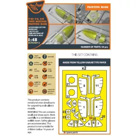   Clear Prop Accessories F-82F/G, E/H Twin Mustang painting mask for Modelsvit kits 4818/4820 - kabin- és ablakmaszk, Modelsvit 4818/4820 maketthez
