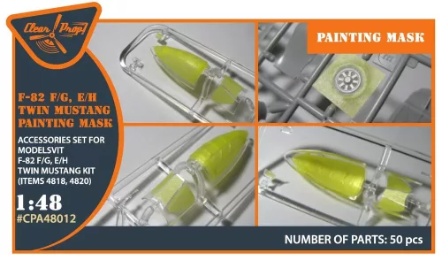 Clear Prop Accessories F-82F/G, E/H Twin Mustang painting mask for Modelsvit kits 4818/4820 - kabin- és ablakmaszk, Modelsvit 4818/4820 maketthez