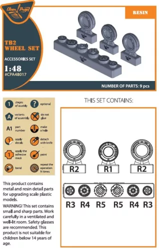 Clear Prop Accessories TB.2 wheel set - TB.2 – kerékkészlet