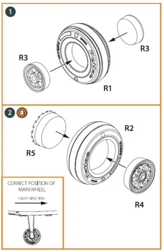 Clear Prop Accessories TB.2 wheel set - TB.2 – kerékkészlet
