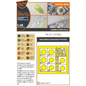   Clear Prop Accessories I-16 (early version) painting mask for CP kit - I-16 – kabin- és ablakmaszk, korai változathoz, Clear Prop maketthez