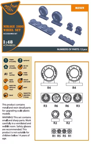 Clear Prop Accessories Mirage-2000 wheel set - kerékkészlet