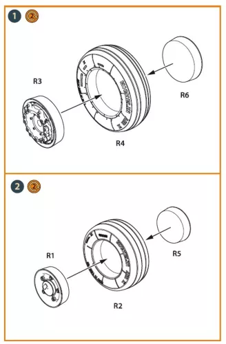 Clear Prop Accessories Mirage-2000 wheel set - kerékkészlet