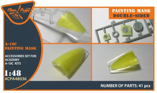 Clear Prop Accessories A-10C double-sided painting mask for ACADEMY kit - kétoldalas kabinmaszk