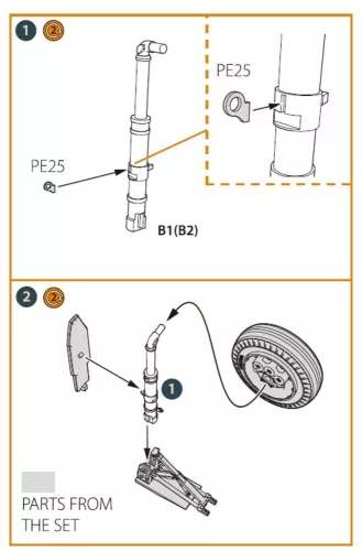 Clear Prop Accessories XA2D-1, A2D-1 Skyshark main landing legs for CP kits - főfutóműszárak