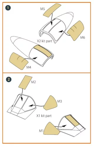 Clear Prop Accessories A2D-1 Skyshark double-sided painting mask for CP kits - kétoldalas kabinmaszk