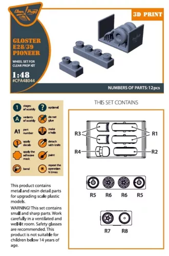 Clear Prop Accessories Gloster E28/39 Pioneer wheel set - kerékkészlet