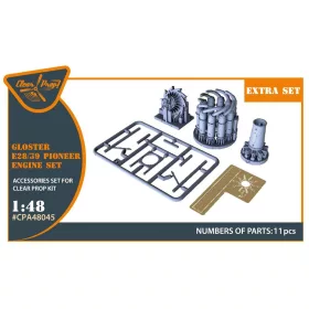   Clear Prop Accessories Gloster E28/39 Pioneer engine set for CP kits CP4823 - motorkészlet, Clear Prop CP4823 maketthez