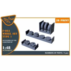   Clear Prop Accessories F-86A wheel set type 1 for CP kits - kerékkészlet, 1. típus, Clear Prop maketthez