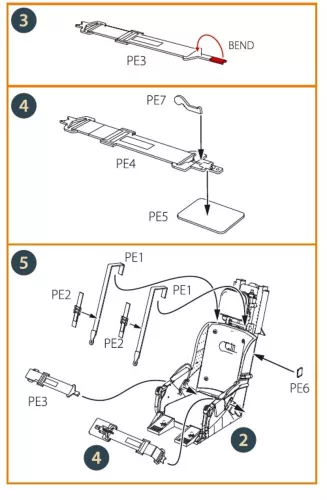 Clear Prop Accessories F-86A Ejection seat late for CP kits - késői katapultülés