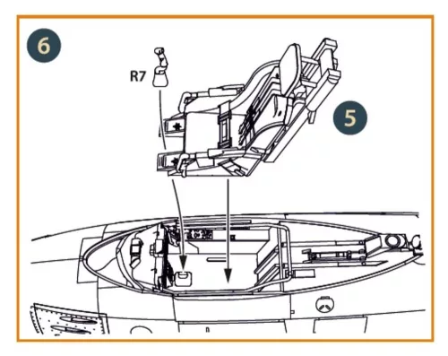 Clear Prop Accessories F-86A Ejection seat late for CP kits - késői katapultülés