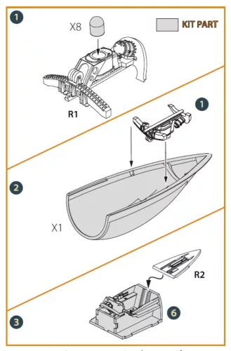 Clear Prop Accessories F-86A Canopy frame detailing set for CP kits - kabintetőkeret-részletező készlet