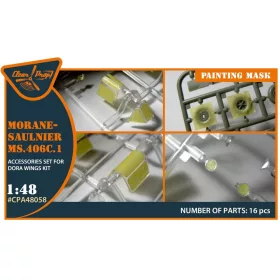   Clear Prop Accessories Morane-Saulnier MS.406C.1 painting mask for Dora Wings kit - kabin- és ablakmaszk