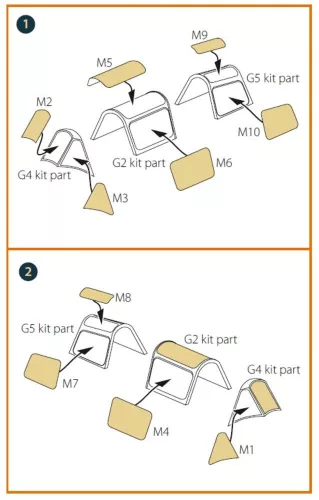 Clear Prop Accessories Morane-Saulnier MS.406C.1 painting mask for Dora Wings kit - kabin- és ablakmaszk