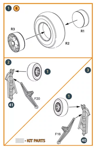 Clear Prop Accessories Morane-Saulnier Wheels set for Dora Wings - kerékkészlet
