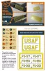 Clear Prop Accessories F-86A – előre kivágott szám- és feliratfestő maszkok, Clear Prop CP4824 maketthez