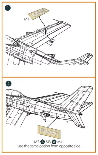 Clear Prop Accessories F-86A – előre kivágott szám- és feliratfestő maszkok, Clear Prop CP4824 maketthez