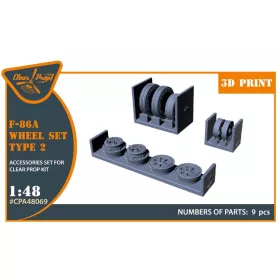   Clear Prop Accessories F-86A wheel set type 2 for CP kits - kerékkészlet, 2. típus, Clear Prop maketthez