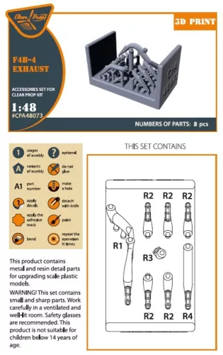 Clear Prop Accessories F4B-4 exhausts for CP kits - kipufogócsonkok