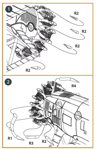Clear Prop Accessories F4B-4 exhausts for CP kits - kipufogócsonkok