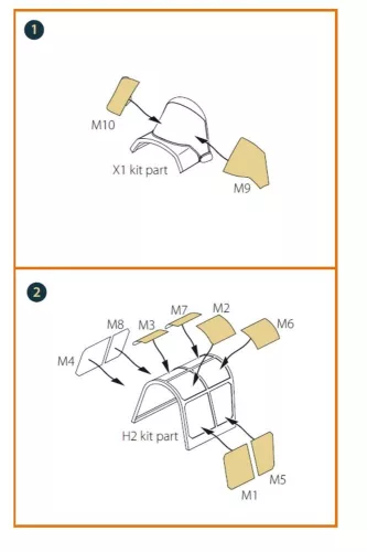 Clear Prop Accessories Hawk H-75M painting mask for CP kit CP4806 - kabin- és ablakmaszk, Clear Prop CP4806 maketthez